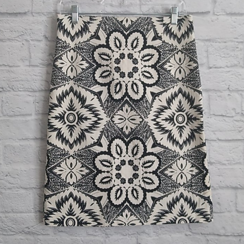 Floral Tribal Print High Waist Pencil Skirt